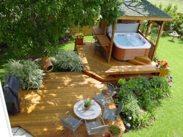 Deck and hot tub
